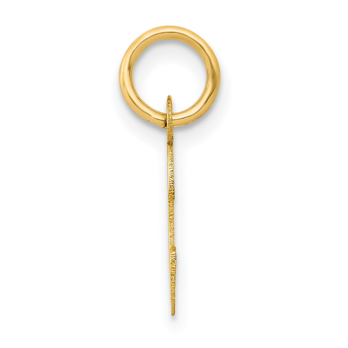 10k Yellow Gold Script Initial C Pendant, Polished Cursive Letter Charm for Women