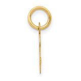 10k Yellow Gold Script Initial C Pendant, Polished Cursive Letter Charm for Women