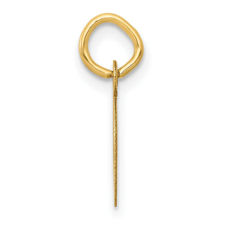 10k Yellow Gold Pendant Charm, Block Letter D Initial, Polished Alphabet Jewelry for Women or Unisex