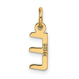 10k Yellow Gold Pendant, Block Letter E Initial Charm, Polished Monogram Design for Women or Unisex