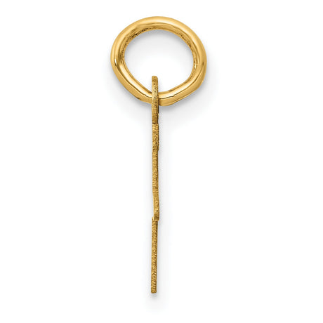 10k Yellow Gold Letter F Pendant, Polished Alphabet Charm, Initial Jewelry for Women or Unisex