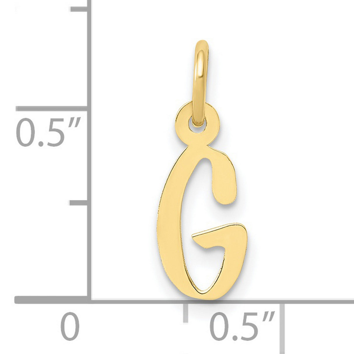 10k Yellow Gold Initial G Pendant, Script Letter Charm, Dainty Monogram Jewelry for Women