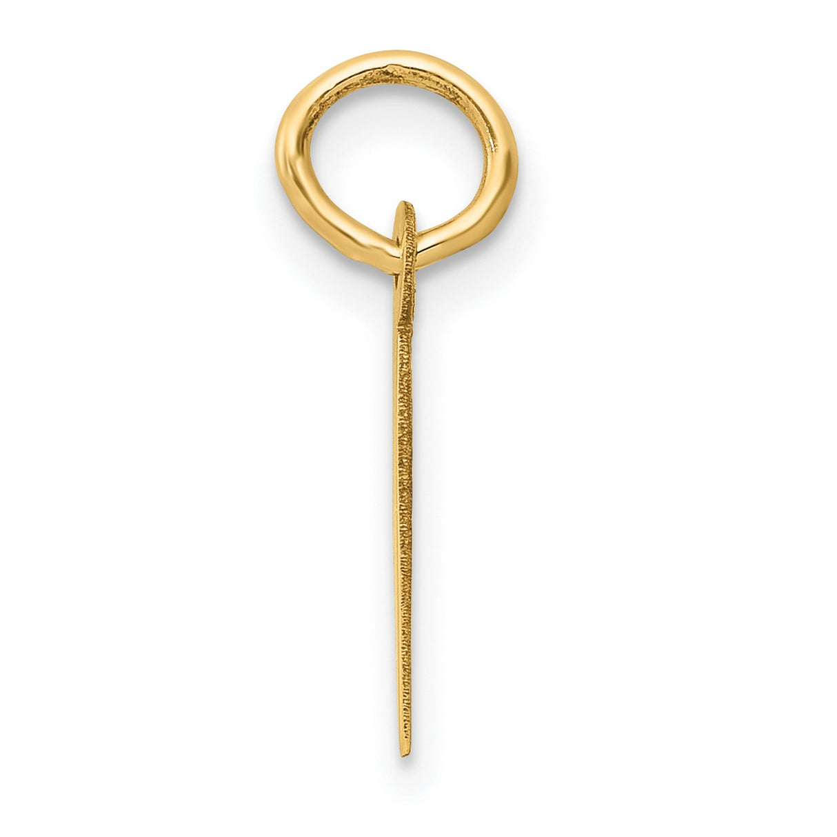 10k Yellow Gold Vertical Bar Pendant, Minimalist Slim Rectangle Charm, Polished Finish