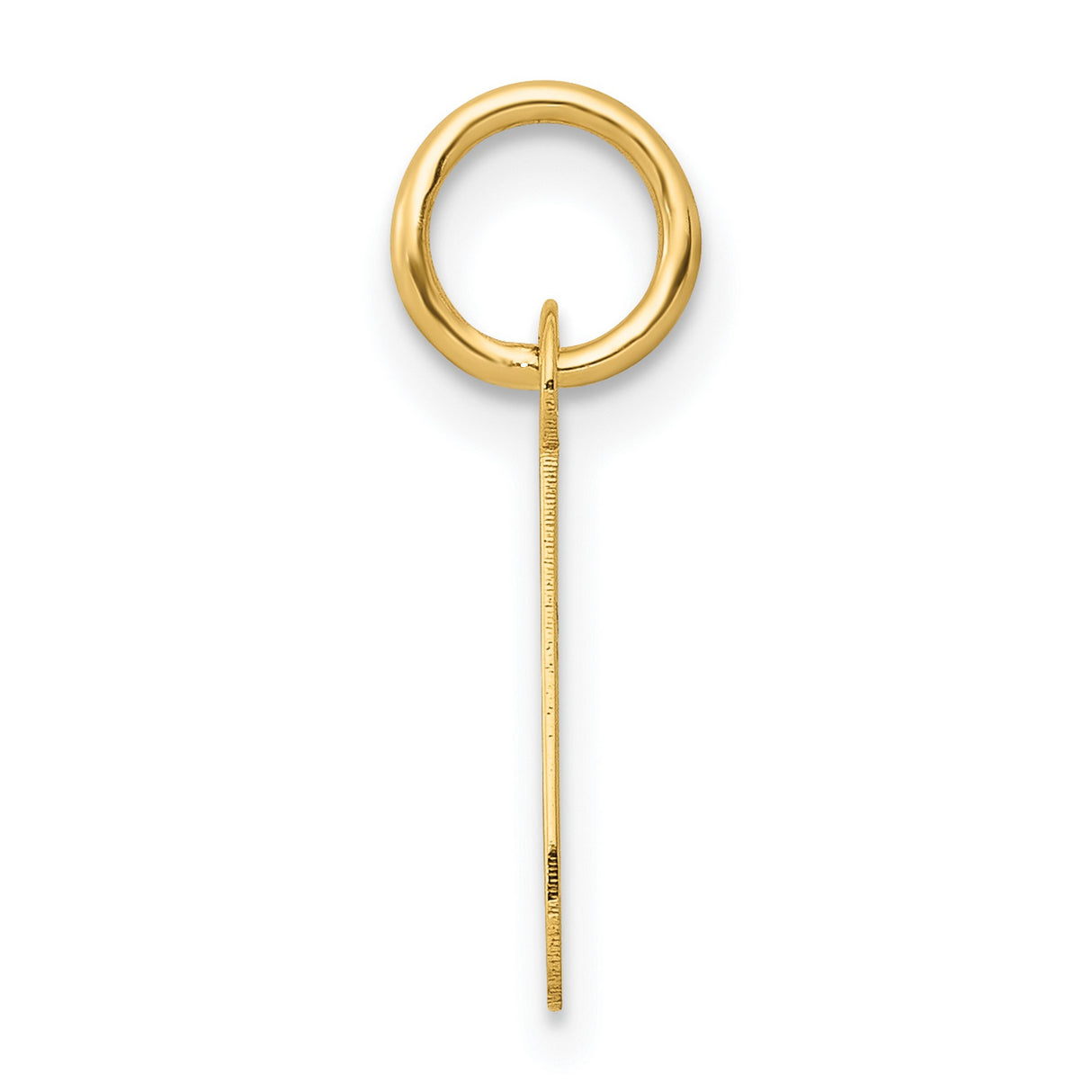 10k Yellow Gold Letter J Pendant, Polished Block Initial Charm for Women or Unisex Wear