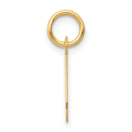 10k Yellow Gold Letter J Pendant, Polished Block Initial Charm for Women or Unisex Wear