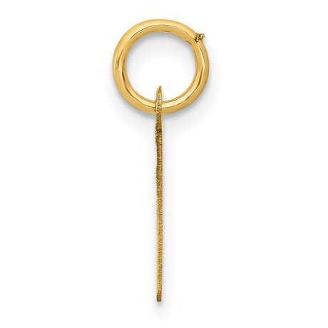 10k Yellow Gold Initial Pendant Charm, Block Letter L, Polished Alphabet Jewelry for Women