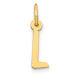 10k Yellow Gold Initial Pendant Charm, Block Letter L, Polished Alphabet Jewelry for Women
