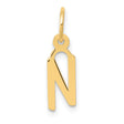 10k Yellow Gold N Pendant, Cutout Initial Charm with Polished Finish, Modern Block Letter Design