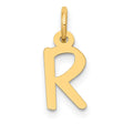 10k Yellow Gold Letter R Pendant Charm, Polished Alphabet Jewelry for Women or Unisex
