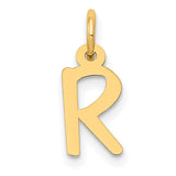 10k Yellow Gold Letter R Pendant Charm, Polished Alphabet Jewelry for Women or Unisex