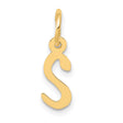 10k Yellow Gold Initial S Pendant, Polished Script Letter, Dainty Alphabet Charm for Women