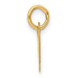 10k Yellow Gold Letter W Pendant, Block Monogram Initial Charm for Women or Unisex