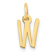10k Yellow Gold Letter W Pendant, Block Monogram Initial Charm for Women or Unisex