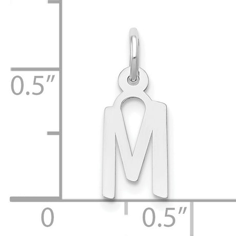 10k White Gold M Pendant, Virgin Mary Inspired Religious Charm, Halo Catholic Jewelry