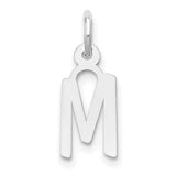 10k White Gold M Pendant, Virgin Mary Inspired Religious Charm, Halo Catholic Jewelry