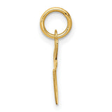 Small Fancy Script Initial E Charm Pendant in Real 10k Yellow Gold