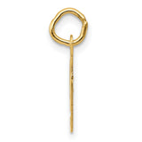 10k Yellow Gold Script Letter J Pendant, Polished Alphabet Charm for Women