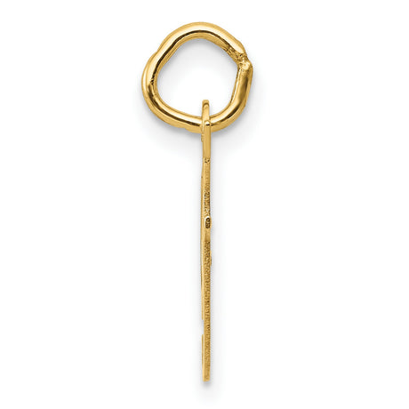 10k Yellow Gold Script Letter J Pendant, Polished Alphabet Charm for Women