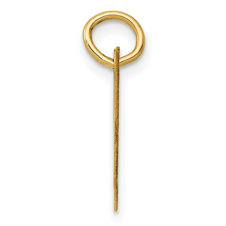 10k Yellow Gold Script H Pendant, Polished Cursive Letter Charm for Women