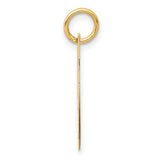 10k Yellow Gold Initial J Pendant, Script Letter Charm with Polished Finish for Women