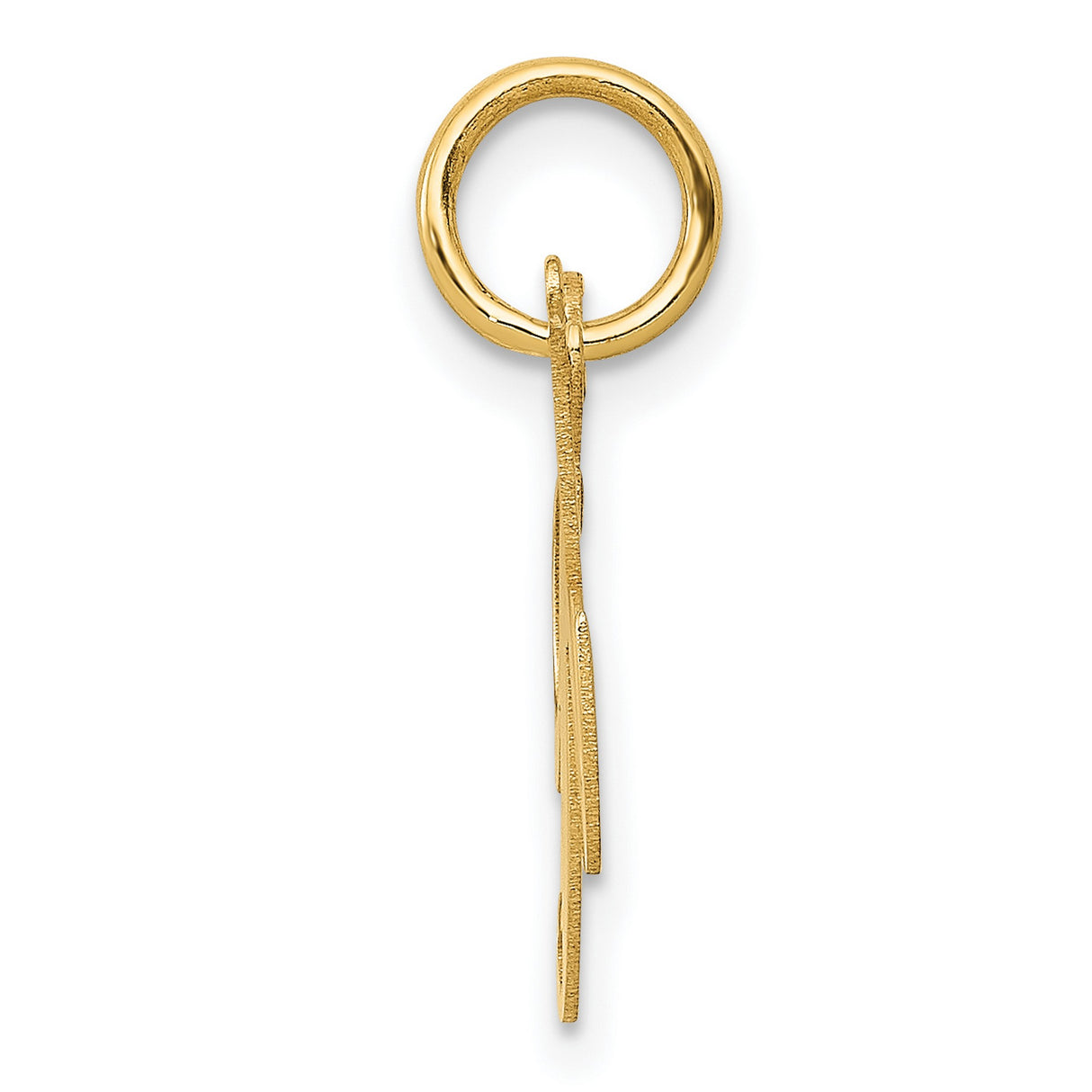 10k Yellow Gold Letter K Pendant, Script Initial Charm with Polished Finish for Women