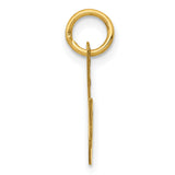 10k Yellow Gold Initial M Pendant Charm, Polished Script Letter Design, Unisex Jewelry