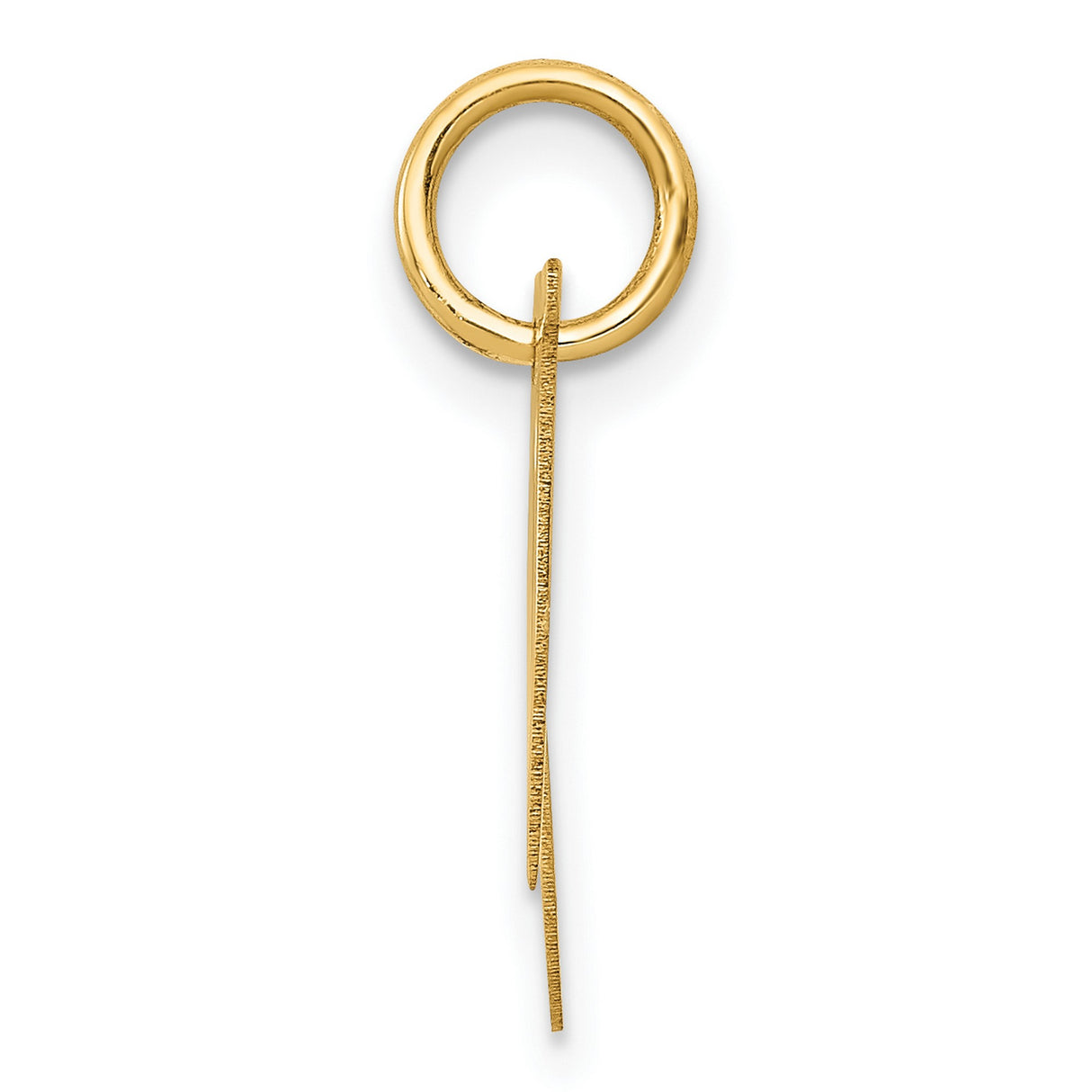 10k Yellow Gold Initial N Pendant, Script Letter Charm with Polished Finish