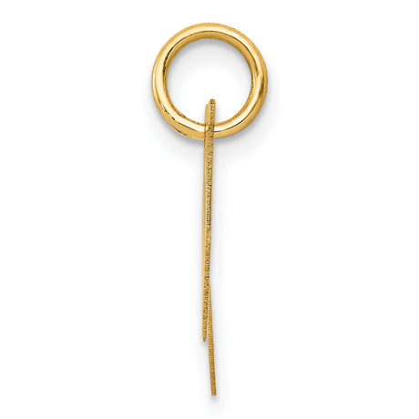 10k Yellow Gold Initial N Pendant, Script Letter Charm with Polished Finish