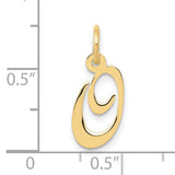 10k Yellow Gold Script Letter G Pendant, Polished Cursive Initial Charm for Women