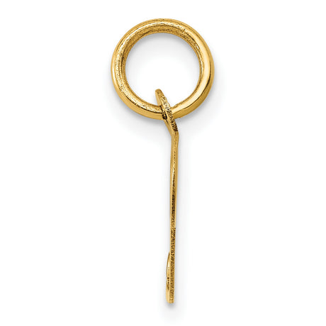 10k Yellow Gold Script Initial P Pendant, Cursive Letter Charm with Polished Finish