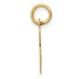 Small Fancy Script Initial R Charm Pendant in Real 10k Yellow Gold