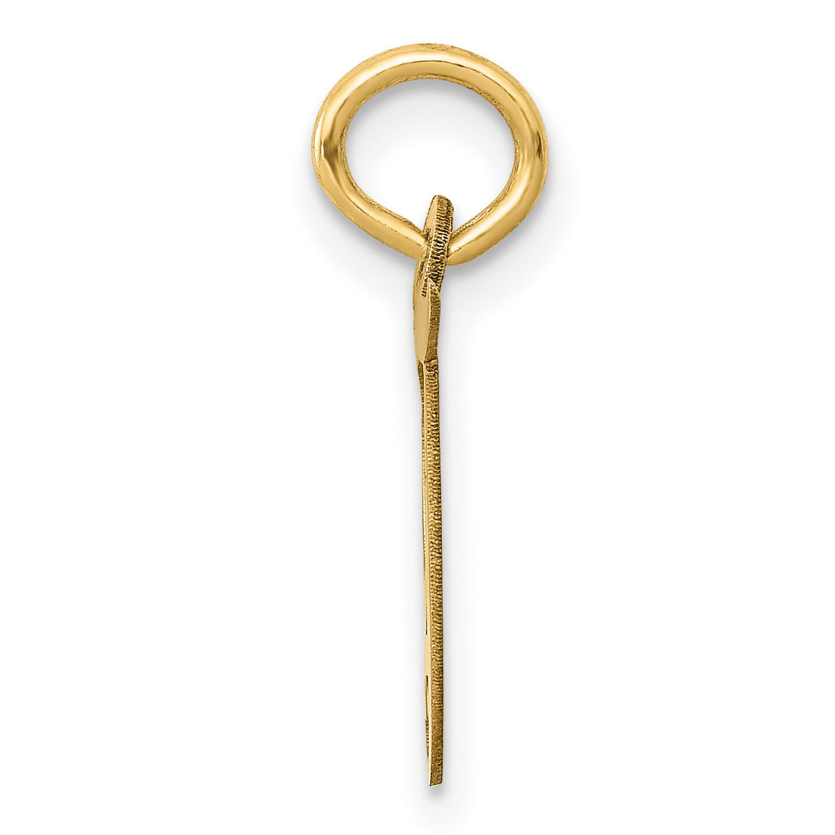 10k Yellow Gold J Initial Pendant, Script Letter Charm, Polished Monogram Jewelry