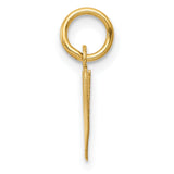 10k Yellow Gold Script Initial W Pendant, Polished Cursive Letter Charm for Women