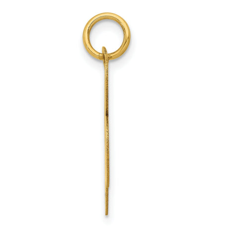 10k Yellow Gold B Initial Pendant Charm, Script Letter Design for Women or Unisex