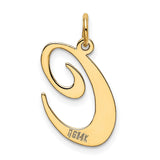 10k Yellow Gold Script Letter C Pendant, Cursive Initial Charm for Women or Unisex Wear