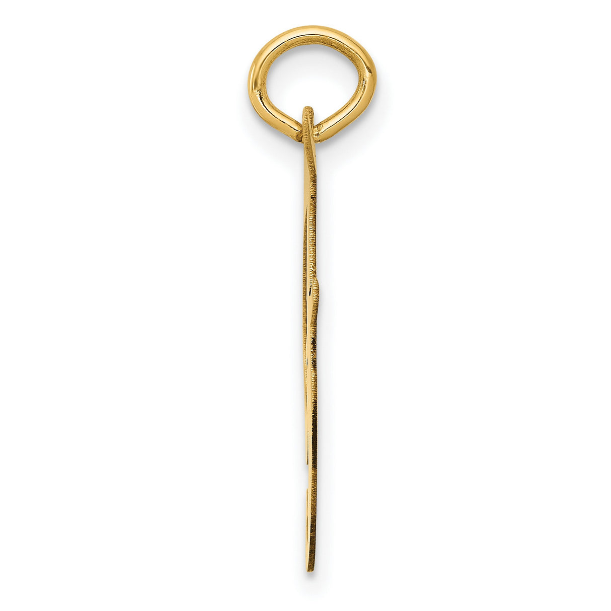 10k Yellow Gold Script Letter J Pendant, Cursive Initial Charm for Women or Unisex Wear