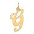 10k Yellow Gold Initial Pendant, Cursive Letter G Charm, Monogram Jewelry for Women