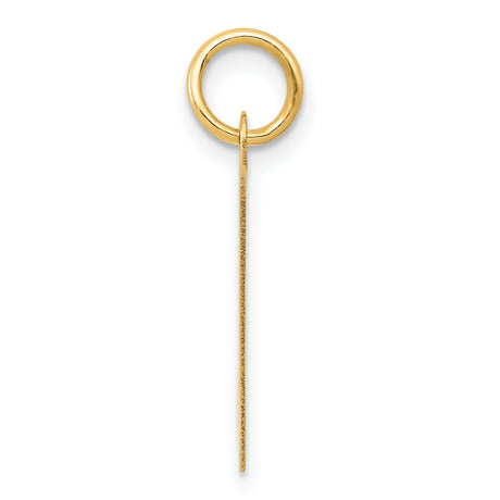 10k Yellow Gold Script Letter H Pendant, Polished Cursive Initial Charm for Women