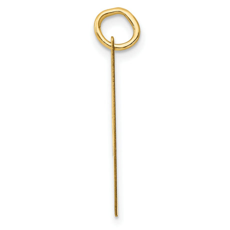 10k Yellow Gold Initial J Pendant, Cursive Letter Charm with Polished Finish for Women