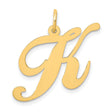 10k Yellow Gold Initial Pendant, Script Letter K Charm, Dainty Monogram Jewelry for Women
