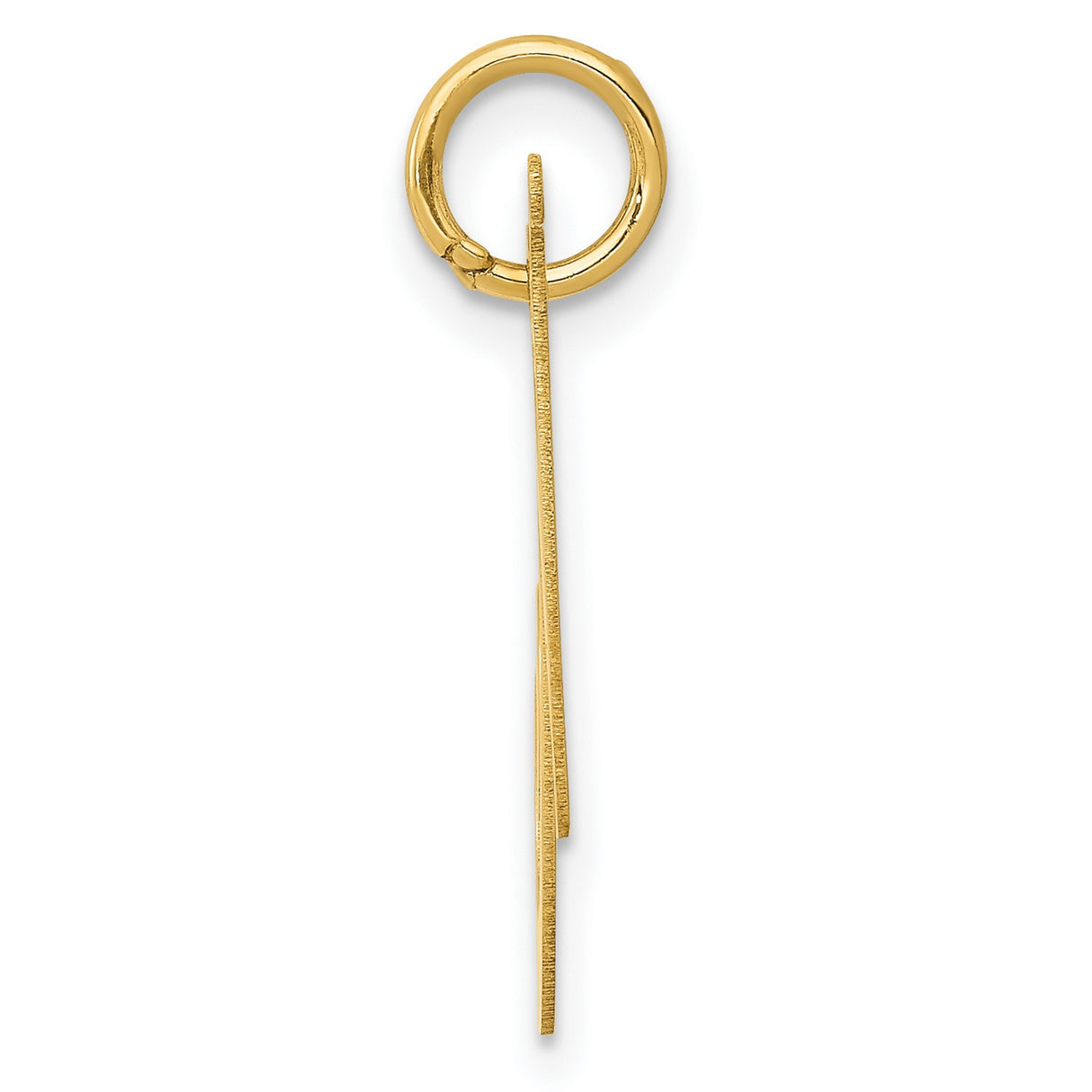 10k Yellow Gold Letter N Pendant, Cursive Script Initial Charm, Polished Finish for Women