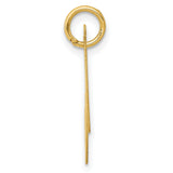 10k Yellow Gold Letter N Pendant, Cursive Script Initial Charm, Polished Finish for Women