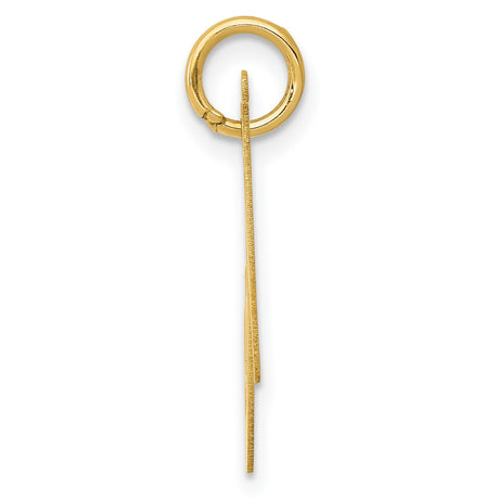 10k Yellow Gold Letter N Pendant, Cursive Script Initial Charm, Polished Finish for Women