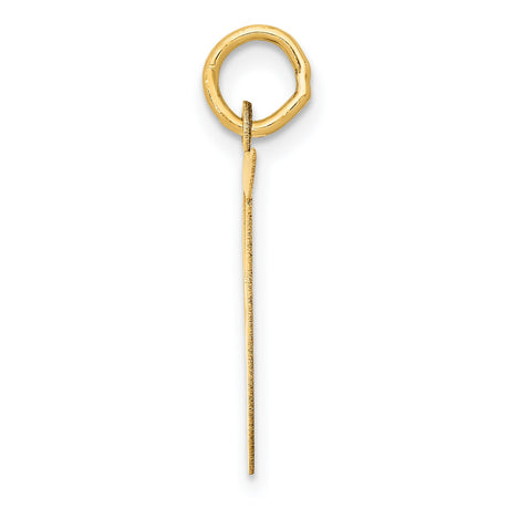 10k Yellow Gold Script Letter J Pendant, Polished Initial Charm for Women