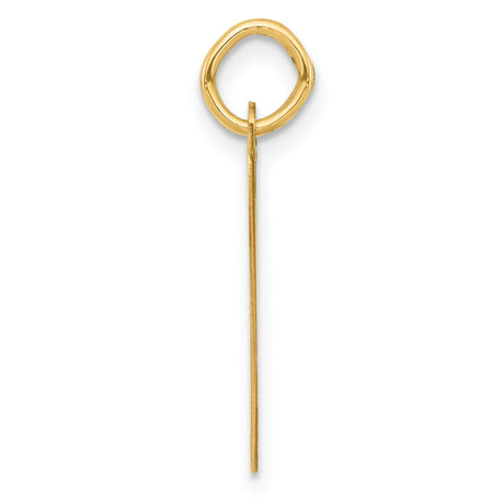 10k Yellow Gold Initial Pendant, Lowercase Script A Letter Charm, Unisex Monogram Jewelry