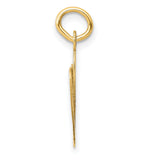 10k Yellow Gold Initial W Pendant, Polished Script Letter Charm for Women