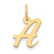 10k Yellow Gold Script Letter A Pendant Charm, Polished Monogram for Women