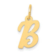 10k Yellow Gold Initial B Pendant Charm, Script Letter Design for Women