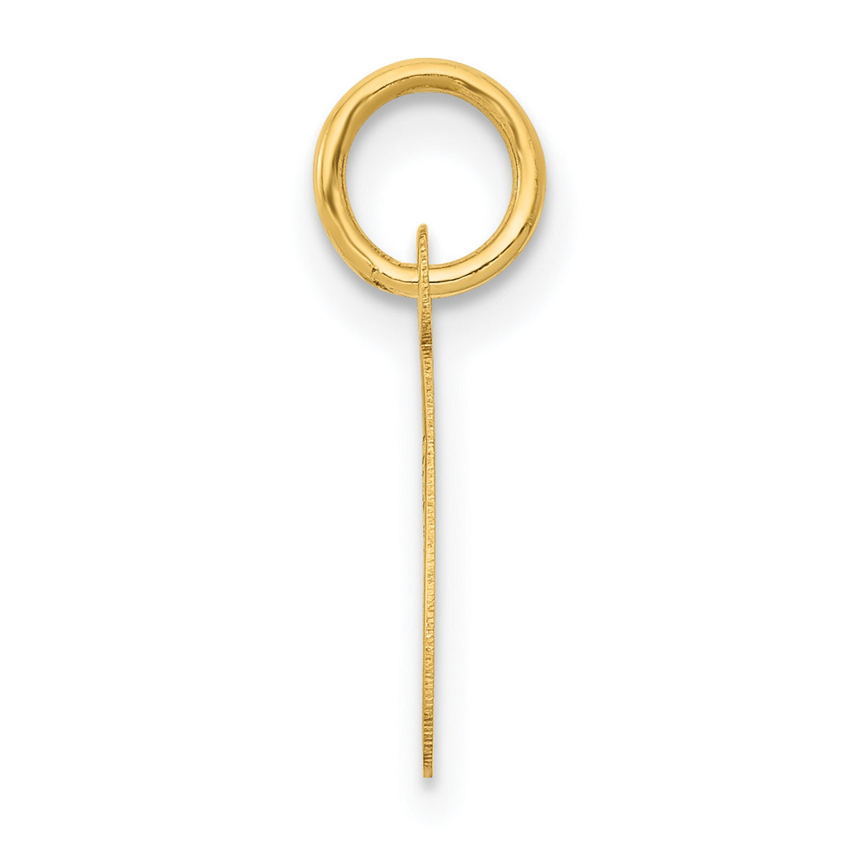 10k Yellow Gold Letter C Pendant, Polished Script Initial Charm for Women