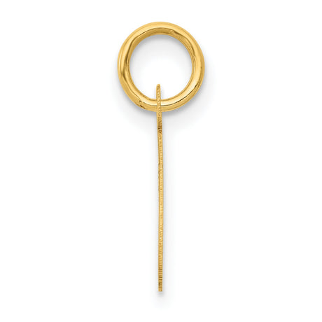 10k Yellow Gold Letter C Pendant, Polished Script Initial Charm for Women